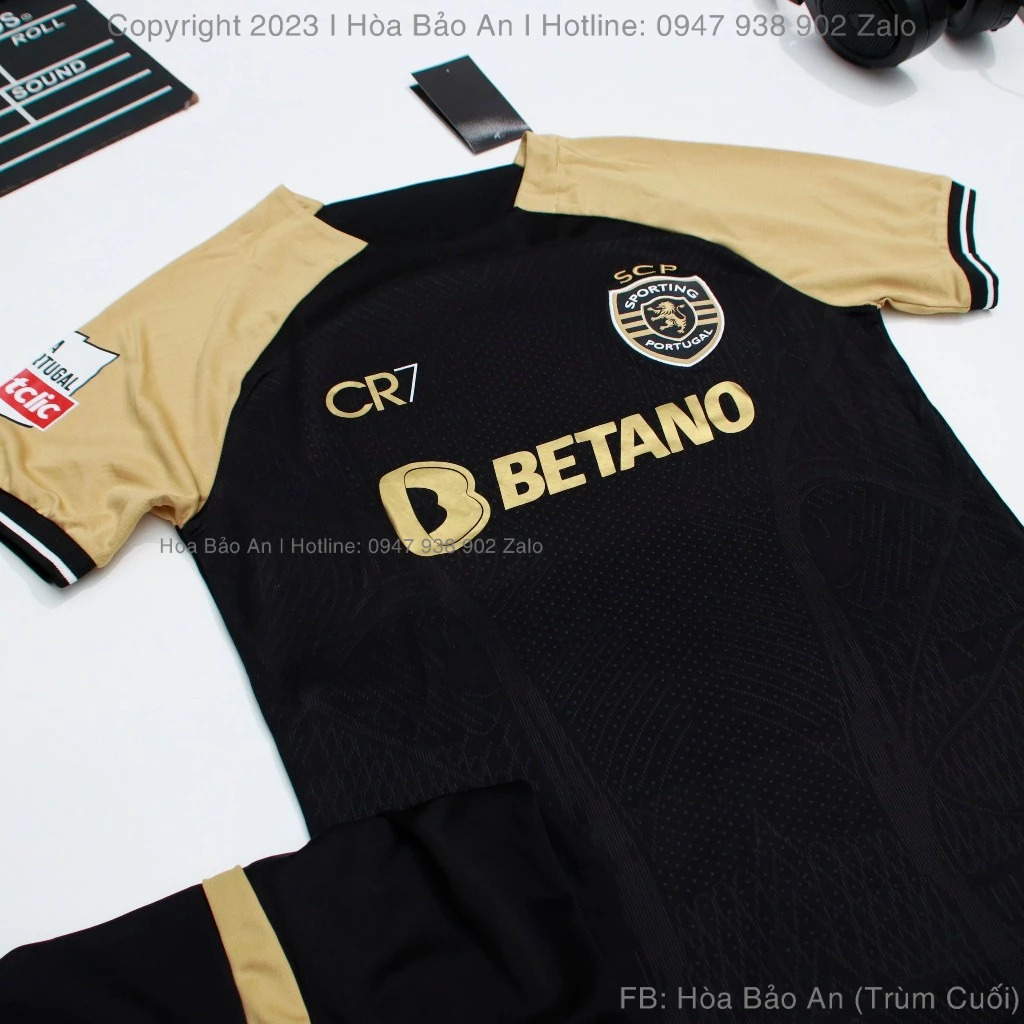 Bộ Quần Áo Bóng Đá CLB Sporting Lisbon , Áo Đá Banh Ronaldo, CR7 - Vải Polyester Gai Thái Cao Cấp phom 45-90kg