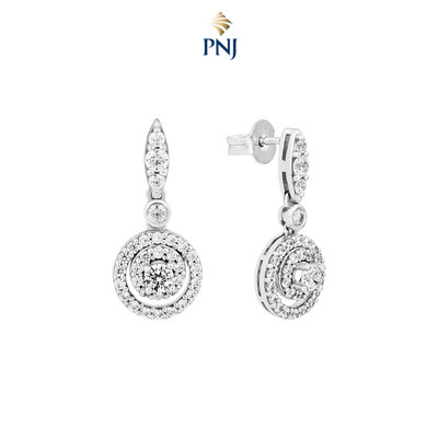 Bông tai bạc đính đá ECZ PNJSilver XMXMW000029