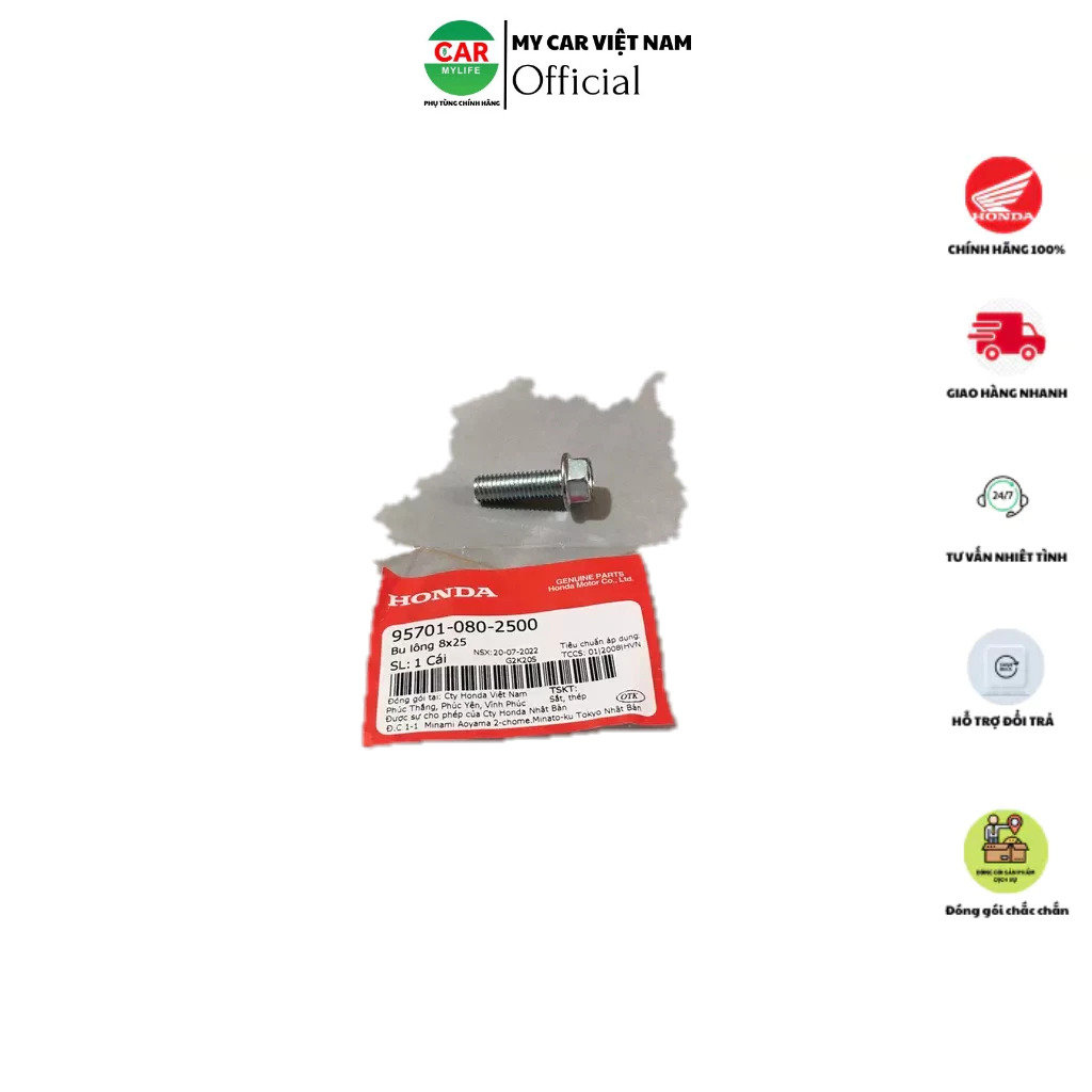 Bu lông 8x25 957010802500