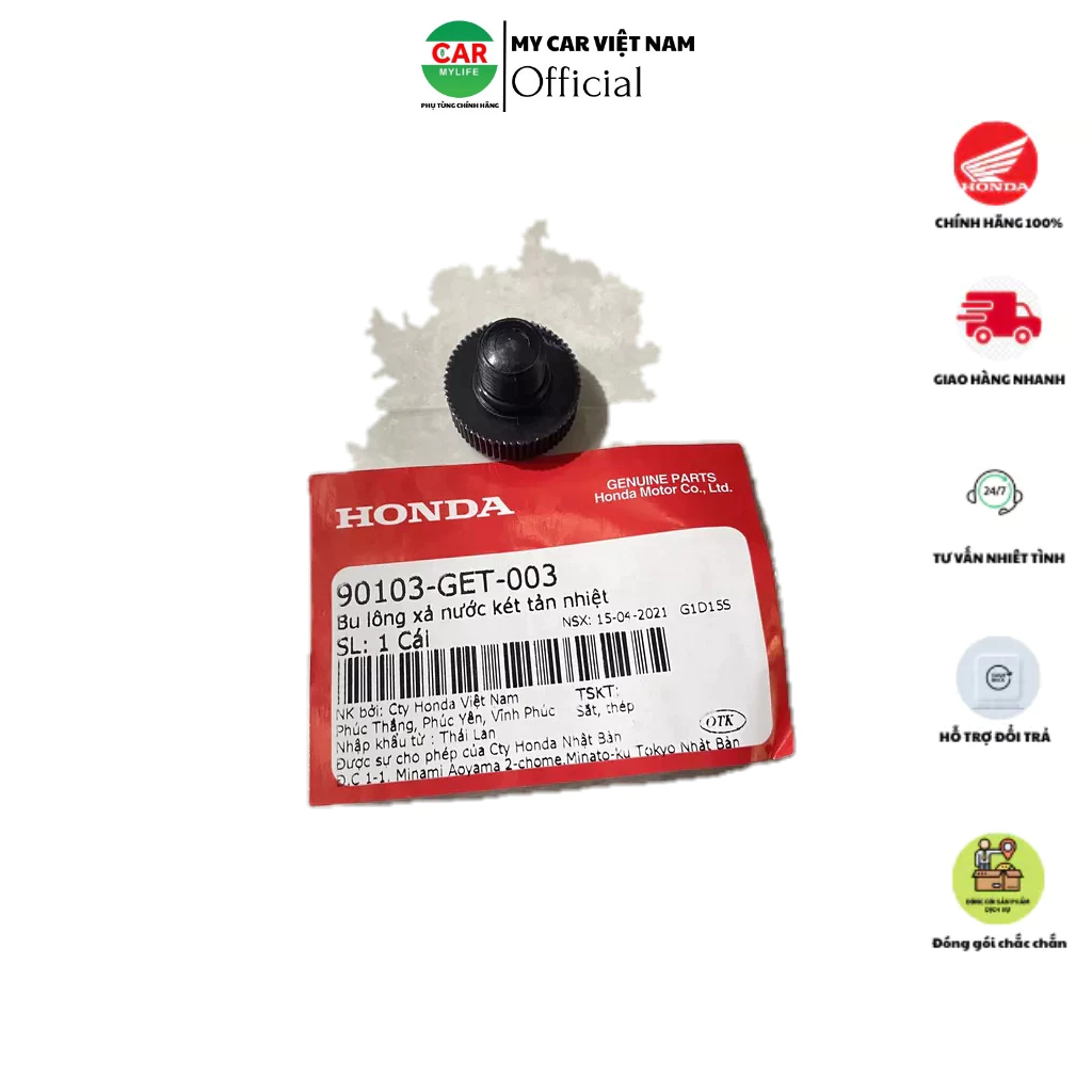 Bu lông xả nước két tản nhiệt Honda.