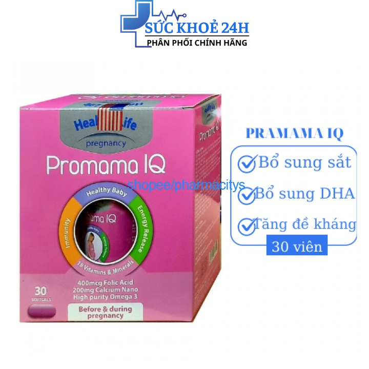 Vitamin Cho Mẹ Bầu Promama IQ- Hộp 30 viên bổ sung vitamin và dưỡng chất