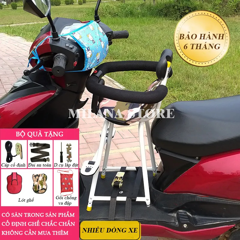 Ghế Cho Bé Ngồi Xe Máy, Ghế Trước Đi Xe Ga, Xe Số, Xe Đạp Điện, Có Vòng Bảo Vệ Bé, An Toàn Cho Trẻ Lead,Vision,Vespa, SH