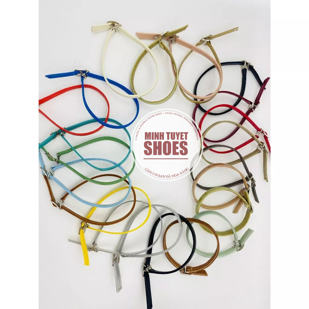 Quai giày cao gót chất liệu da bóng và da nhám giúp chống tuột gót thay thế dây cũ hoặc tạo thêm kiểu