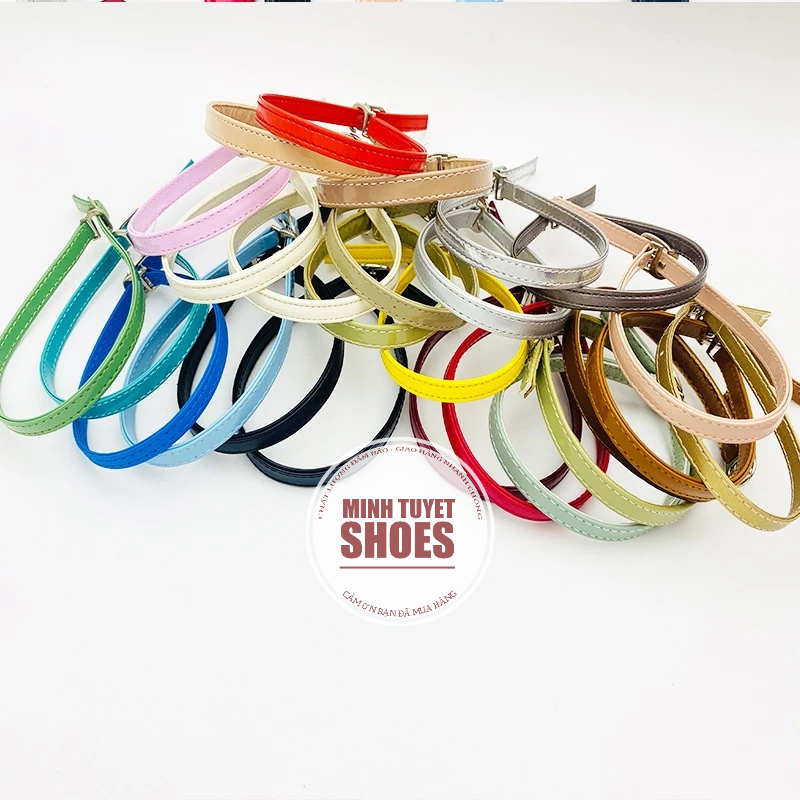 Quai giày cao gót chất liệu da bóng và da nhám giúp chống tuột gót thay thế dây cũ hoặc tạo thêm kiểu