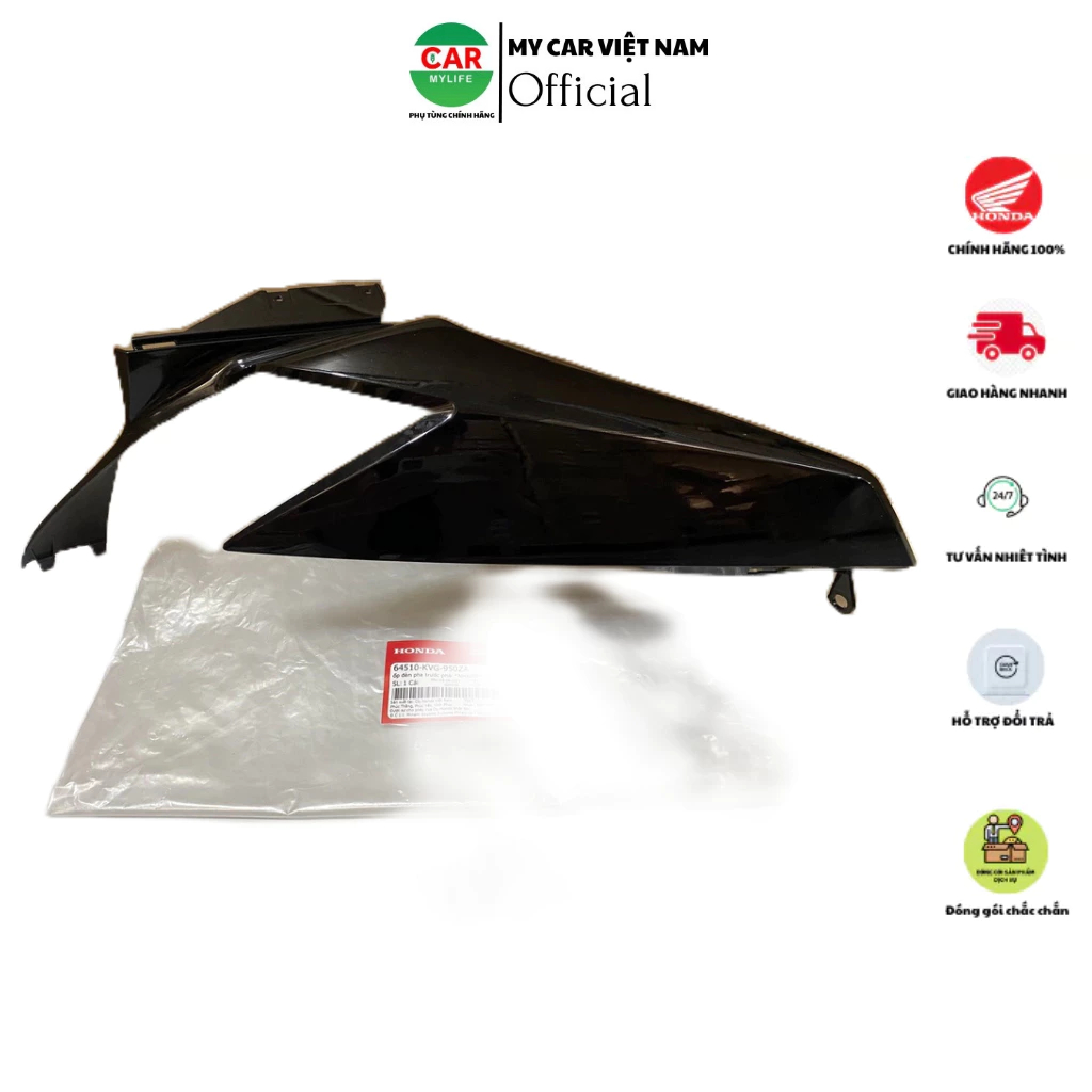 Bộ ốp đèn pha trước bên phải HONDA AIR BLADE 110 năm 2007 màu Đen. 64510KVG950ZA
