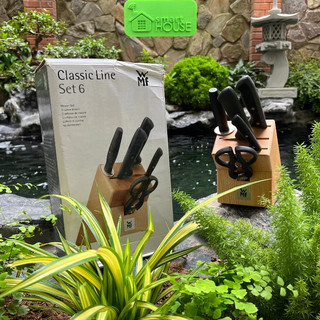 Bộ dao kéo đức wmf classic cao cấp dao thái dao chặt dao gọt hoa qủa kéo mài dao giá kệ gỗ đựng dao