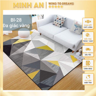Thảm nỉ BALI trải sàn loại 1m6 x 2m3 mẫu đa giác vàng