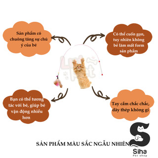 Đồ chơi cần câu mèo gắn lông vũ
