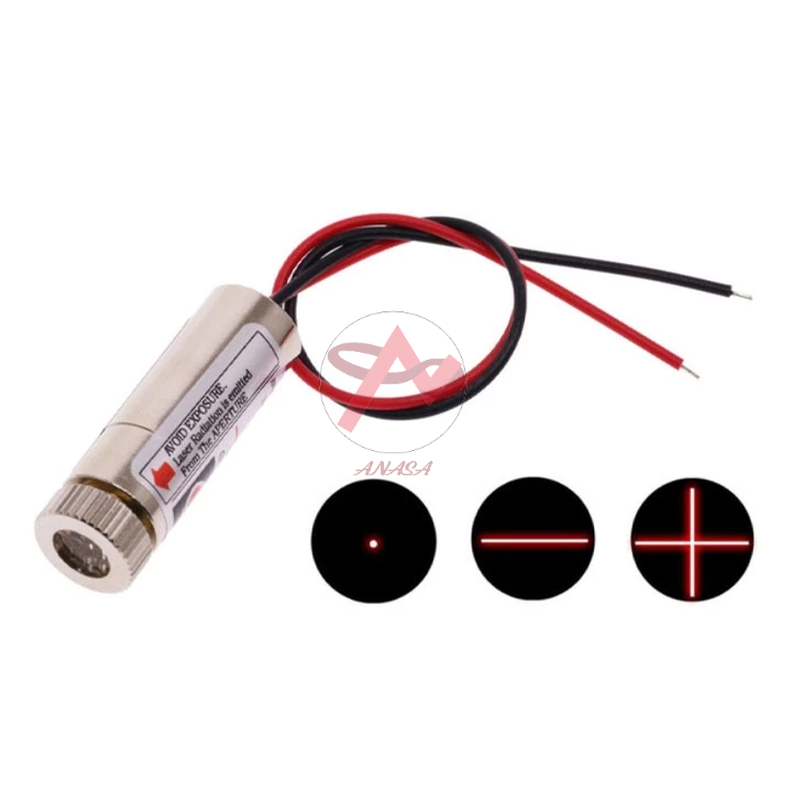 Đầu Phát Laze 5V Sáng Đỏ 5mW 650nm Chiếu Tia Chấm