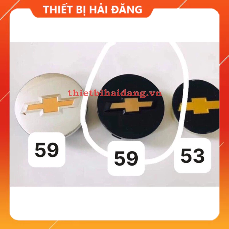 Logo chụp mâm, ốp lazang bánh xe ô tô Chevrolet, đường kính 59mm, chất liệu hợp kim nhôm
