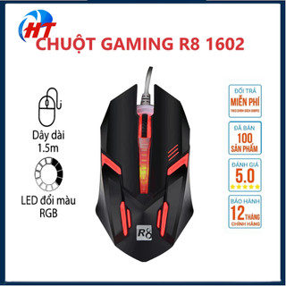 Chuột game r8 1602 đèn led đa màu
