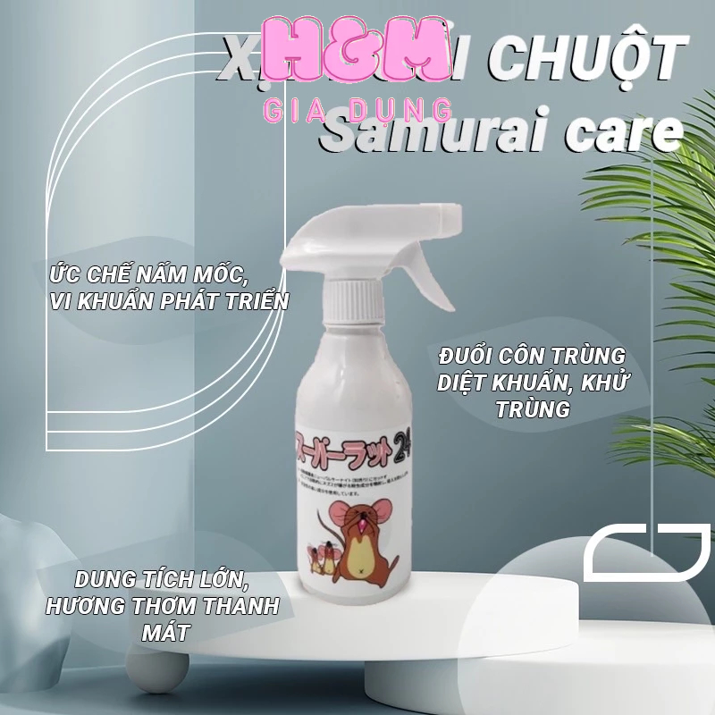 Xịt Đuổi Chuột SAMURAI CARE - An toàn - Xua Đuổi Chuột, Gián, Côn Trùng - Chỉ Sau 1 Lần Xịt [Hỏa Tốc]