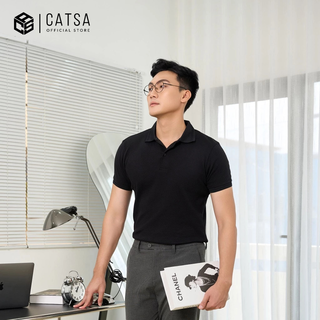 Áo thun polo nam CATSA chất liệu thun cotton xốp cao cấp mềm mại thoáng mát ATP328