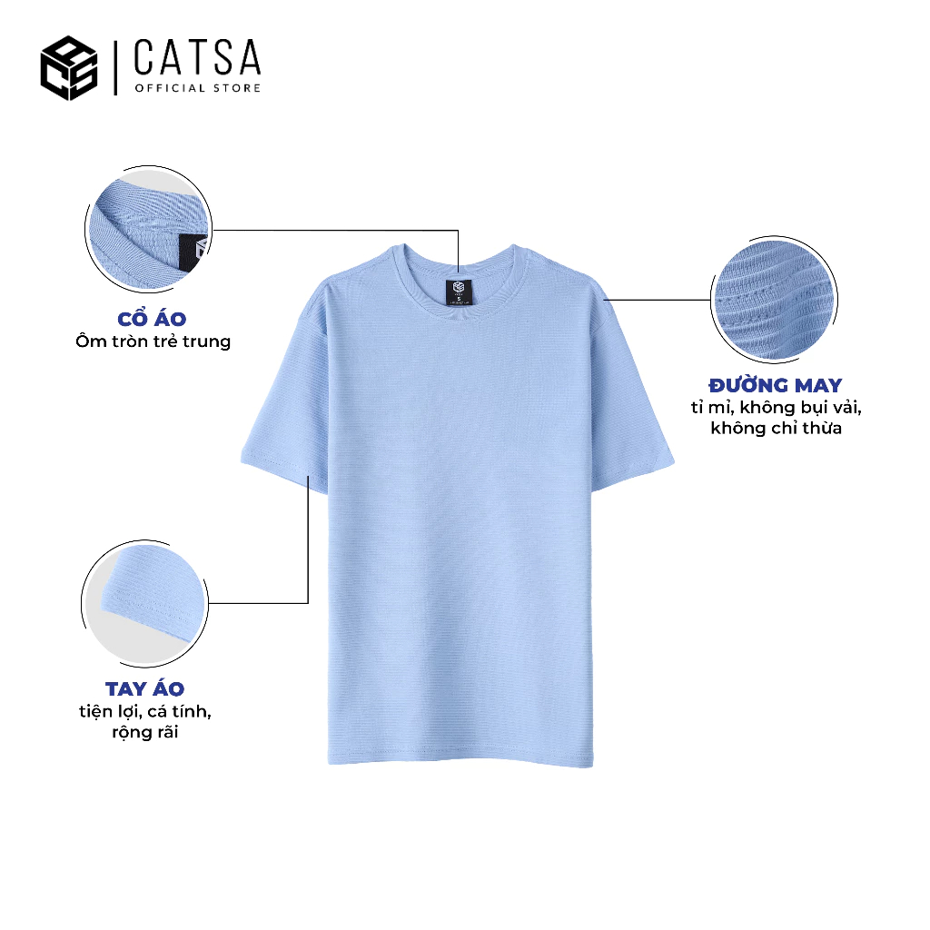 Áo thun nam CATSA cổ tròn chất liệu cotton thoáng mát thấm hút tốt ATN272 - ATN273 - ATN288