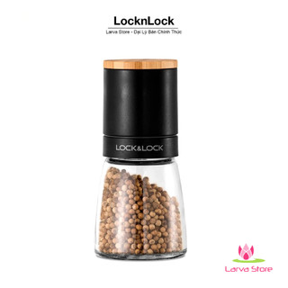 Hũ xay tiêu thủy tinh Lock&Lock lưỡi sứ tiện dụng CKO115 140ml nắp đen - Larva Store