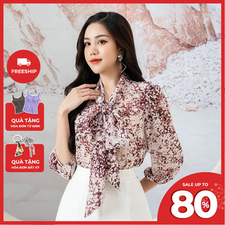 Áo sơ mi nữ buộc nơ LAMER L61H22Q066