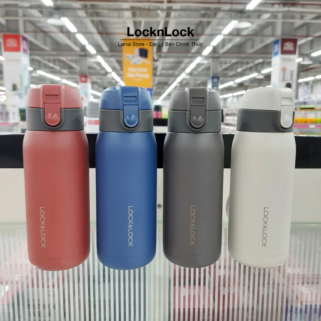 Bình giữ nhiệt Lock&Lock CHUBBY One Touch LHC3233 BRW 370ml - Nâu - Larva Store