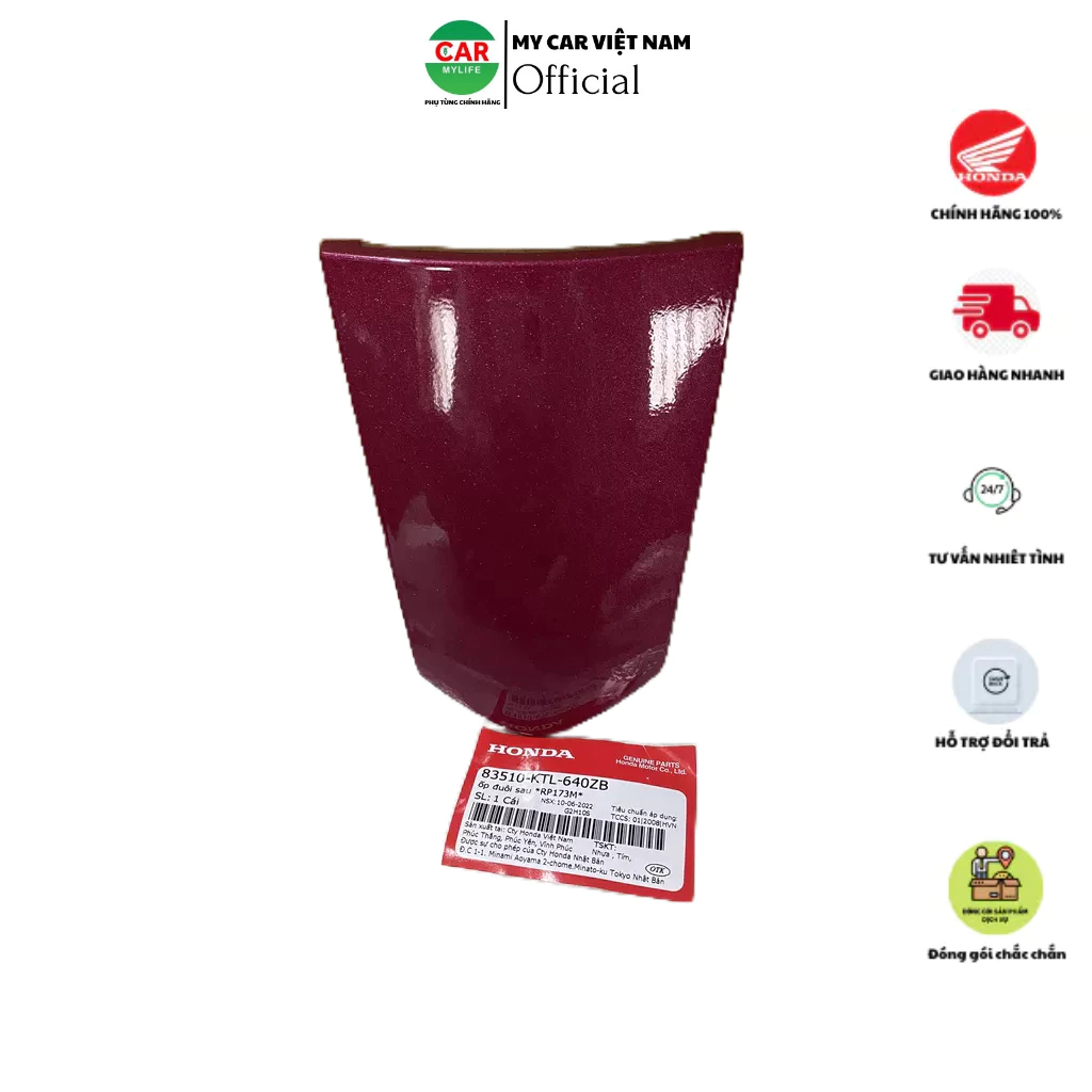 Ốp đuôi sau - mui rùa HONDA WAVE S100, RS100, Wave Cá. (83510KTL640ZB)