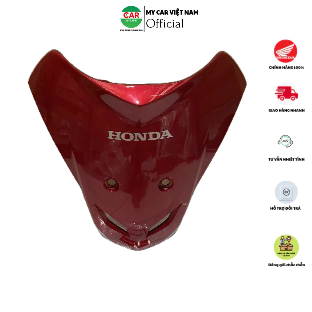Bộ mặt nạ trước HONDA WAVE S100 màu Đỏ. 64300KVR880ZB