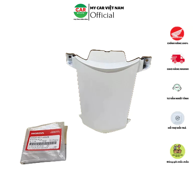 Mui rùa - ốp đuôi sau xe HONDA BLADE Số năm 2014-2015-2018-2019 màu Trắng. *NHB55*