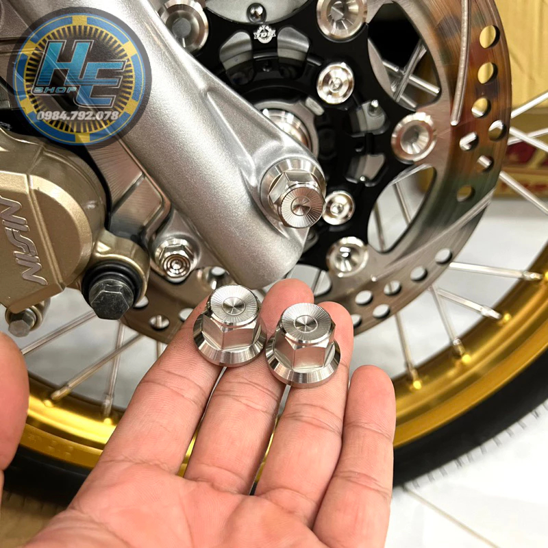 Tán Inox 304 CNC Nguyên Con Size 10-12-14 Li Mẫu Classic