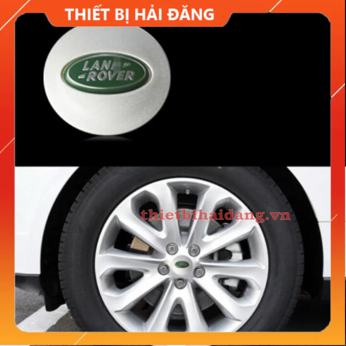 Logo chụp mâm, ốp vành  bánh xe ô tô Land Rover, đường kính 62mm