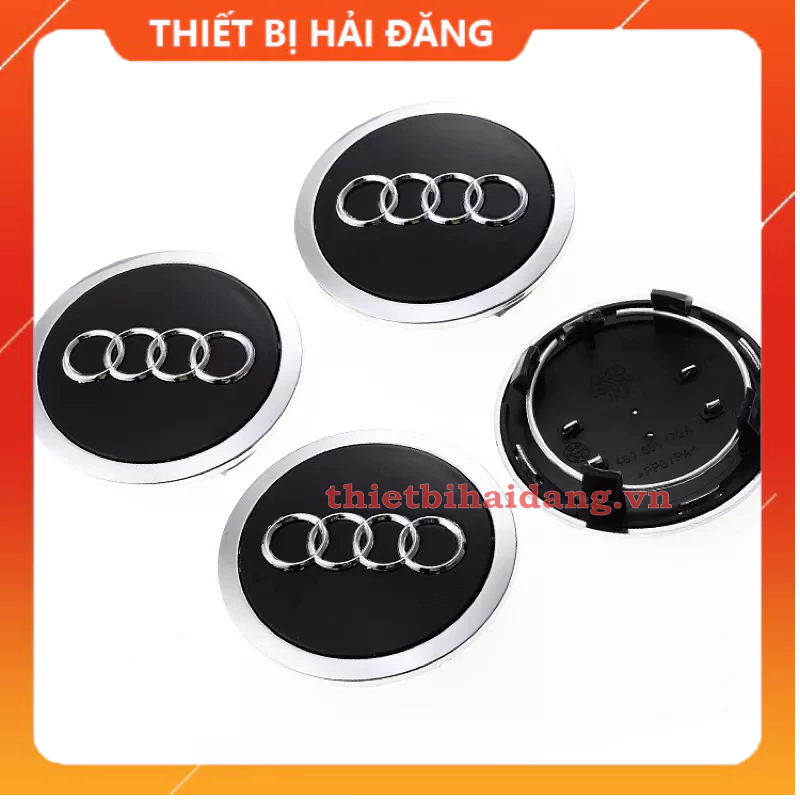 Logo chụp mâm Audi, Ốp lazang bánh xe Audi đường kính 69mm