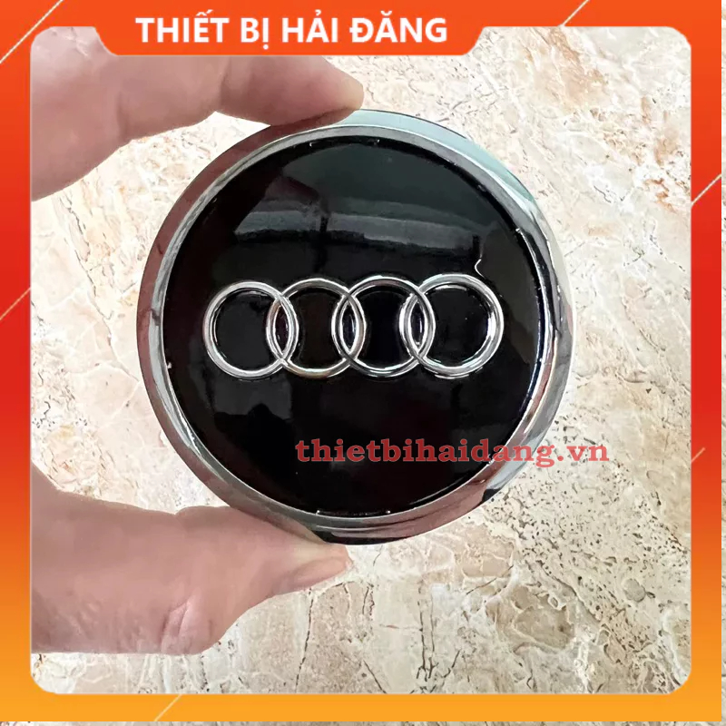 Logo chụp mâm Audi, Ốp lazang bánh xe Audi đường kính 69mm