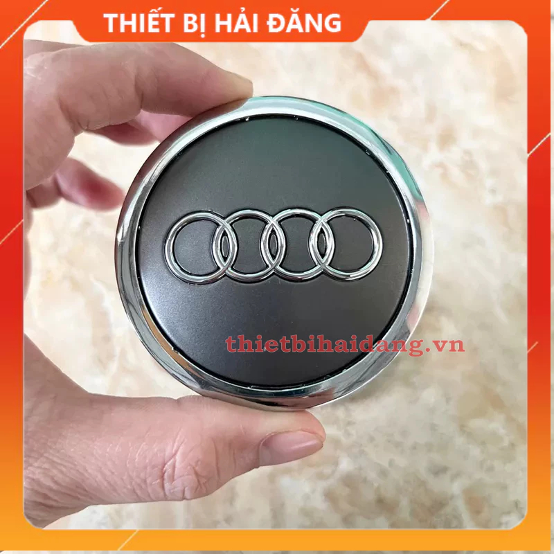 Logo chụp mâm Audi, Ốp lazang bánh xe Audi đường kính 69mm