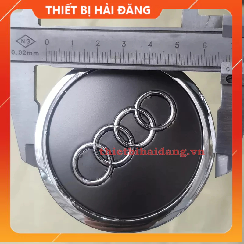Logo chụp mâm Audi, Ốp lazang bánh xe Audi đường kính 69mm
