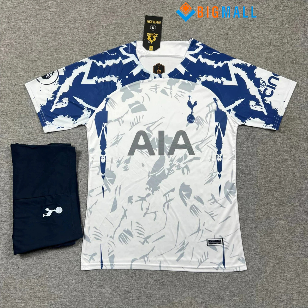 [ in lẻ đội ] Bộ quần áo thể thao bóng đá nam nữ Tottenham Hotspur vải thun thái chuẩn thi đấu 2023