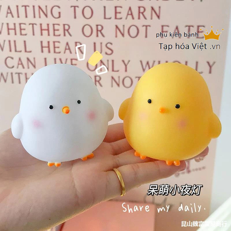 (Có đèn) Gà trang trí bánh sinh nhật, gà con trang trí bánh kem