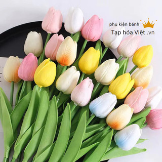 Hoa Tulip giả trang trí bánh sinh nhật, hoa Tulip trang trí Decor