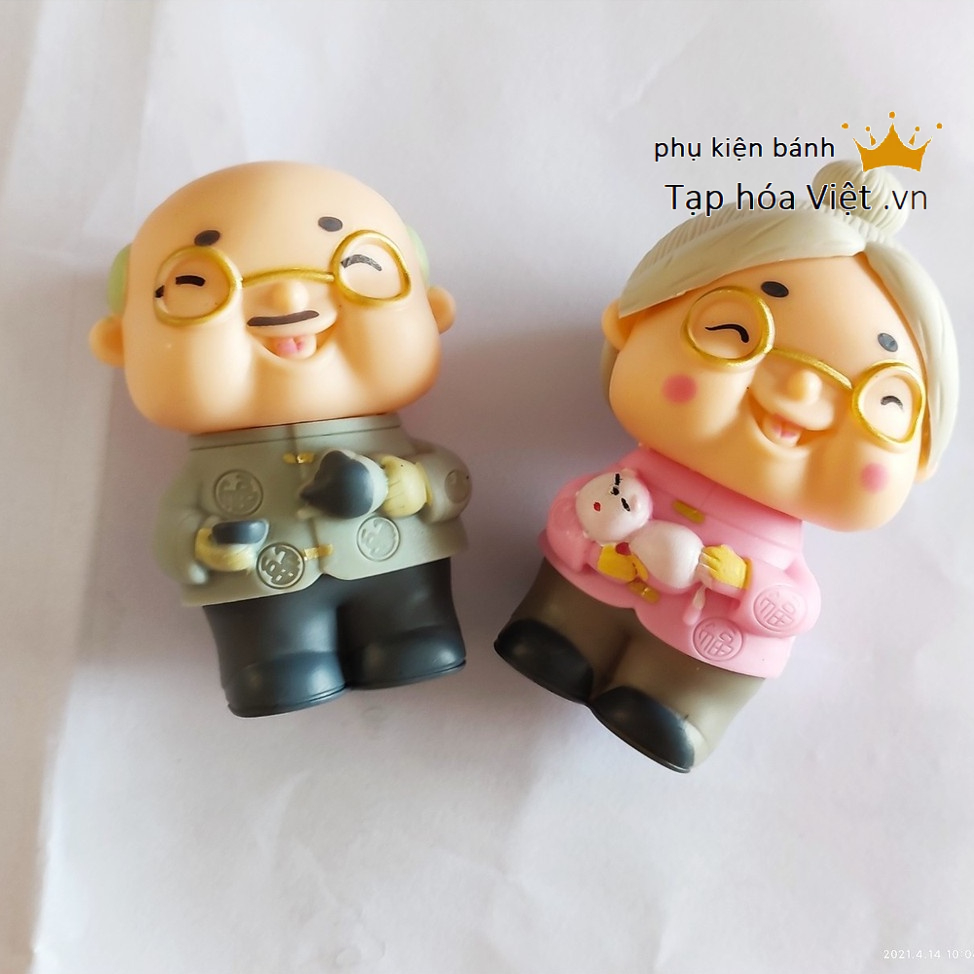 Ông bà trang trí bánh sinh nhật, trang trí tiểu cảnh