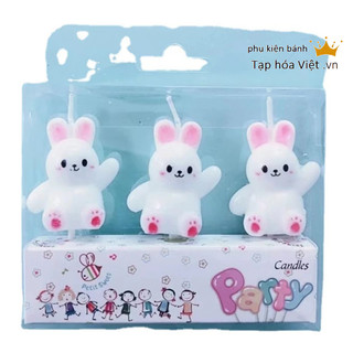 Nến Thỏ Trắng trang trí bánh sinh nhật, nến sinh nhật