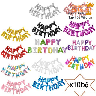 COMBO 10 Bộ Bóng Bay Chữ Happy Birthday trang trí sinh nhật