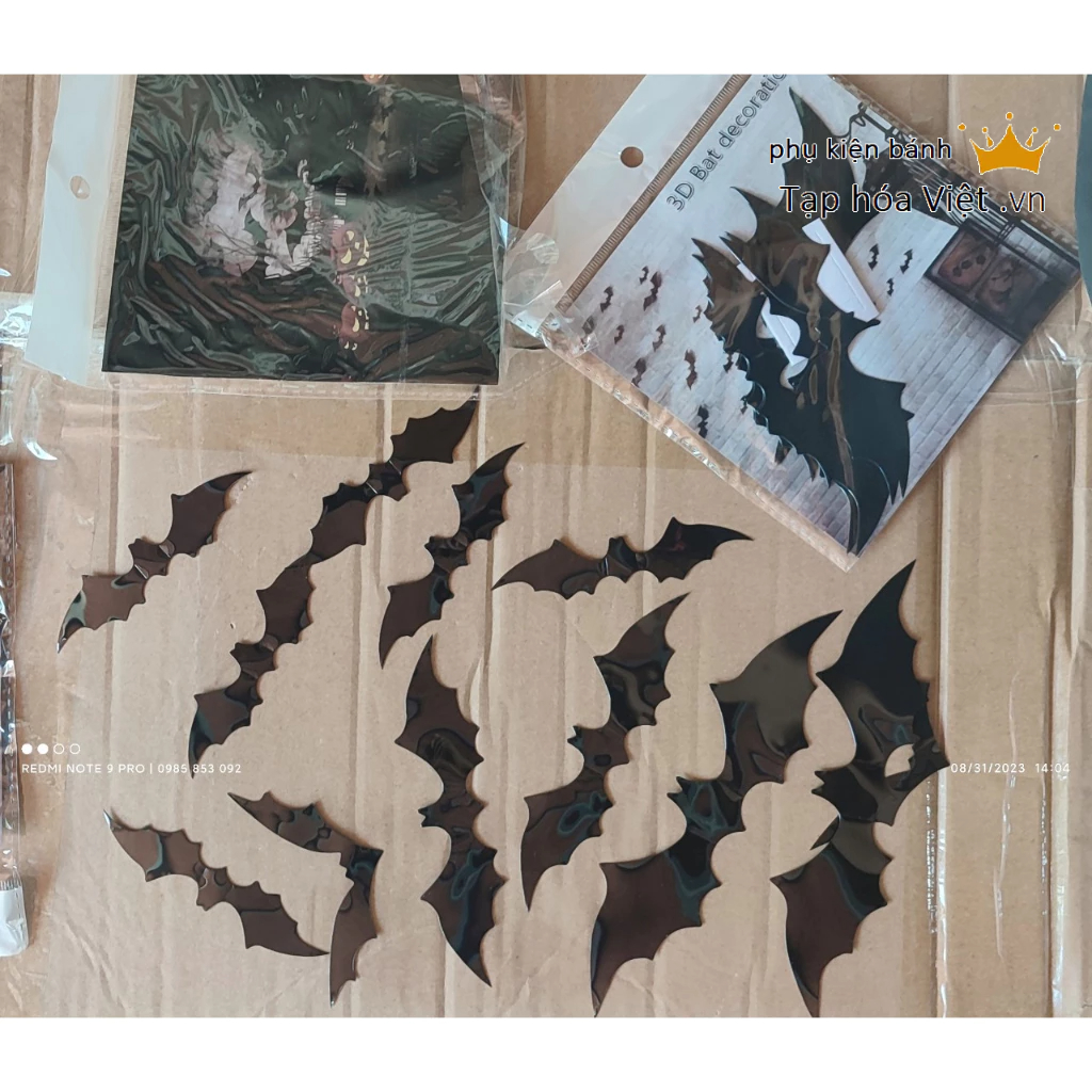 Set 12 con Dơi trang trí bánh kem, trang trí nhà cửa, trang trí lễ hội hallowen