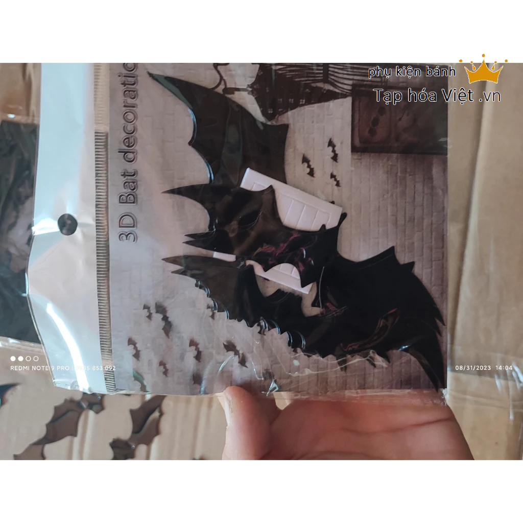 Set 12 con Dơi trang trí bánh kem, trang trí nhà cửa, trang trí lễ hội hallowen