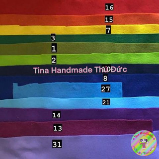 (30 MÀU) VẢI NỈ MỀM MÀU - VẢI DẠ LÀM HANDMADE - 6.900/TẤM (~ 40*30CM)