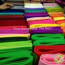Combo vải nỉ cứng 50 tấm - vải dạ làm đồ handmade - vải dạ làm diy
