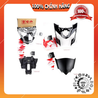 Full bộ đầu đèn satria raider fi 4 món chính hãng suzuki indo, bộ chóa đèn pha raider fi satria fi