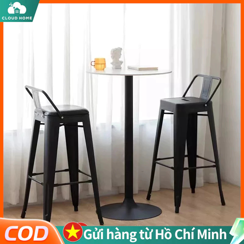 Ghế cao chân sắt sử dụng loft công nghiệp gió kim loại ghế quầy bar