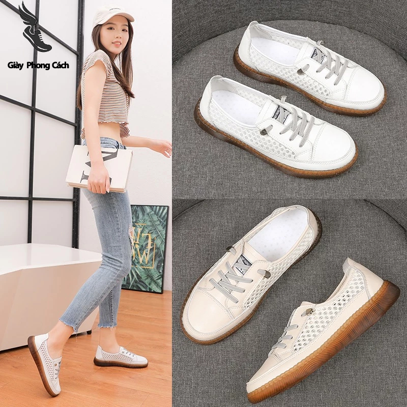 Giày Thể Thao Nữ Phong Cách Dây Rút AG0247, Mẫu Giày Thể Thao Thiết Kế Thoáng Khí Khử Mùi Trẻ Trung Năng Động