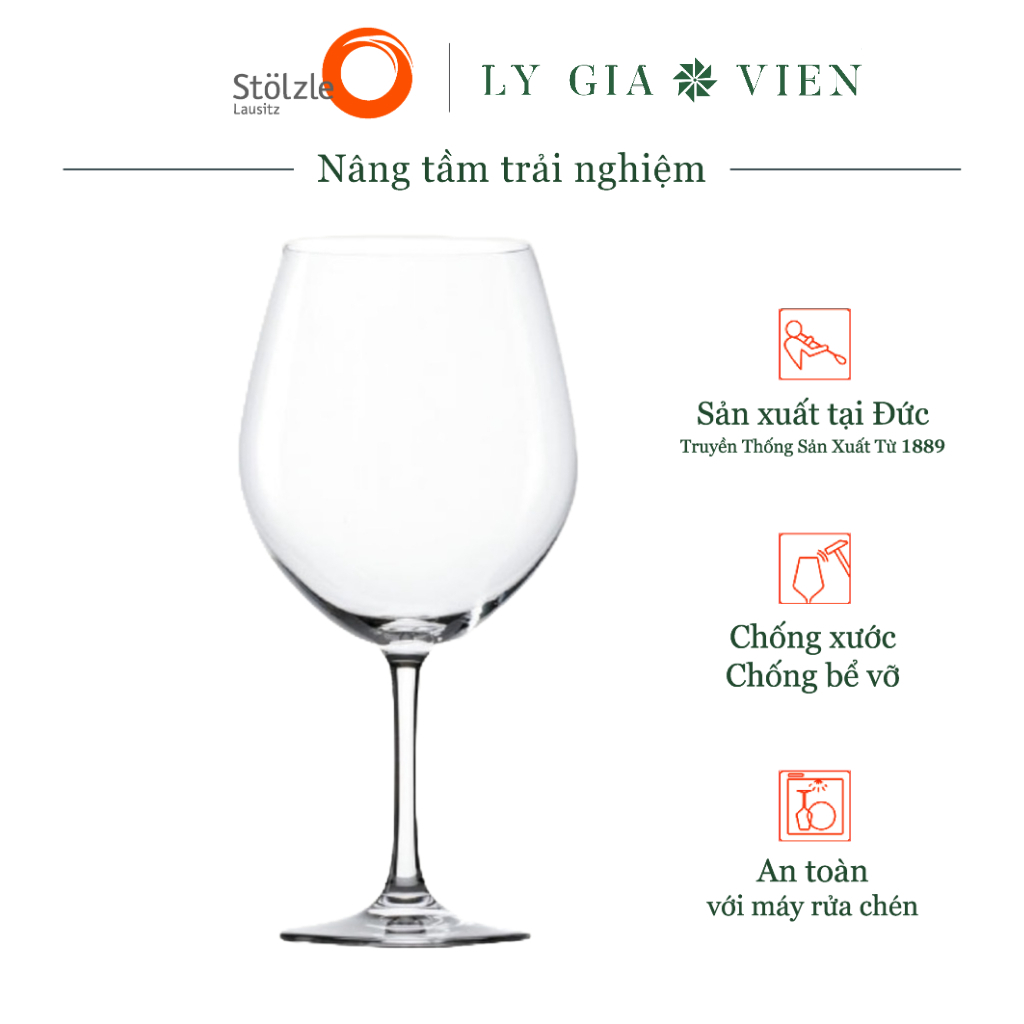 Ly Uống Rượu Vang Pha Lê Chất Lượng Cao Stolzle Lausitz Classic Pinot Burgundy Glass 770ml - Thiết Kế Tinh Tế