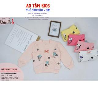 Áo dài tay bé gái mickey chấm bi hàng đức sinh