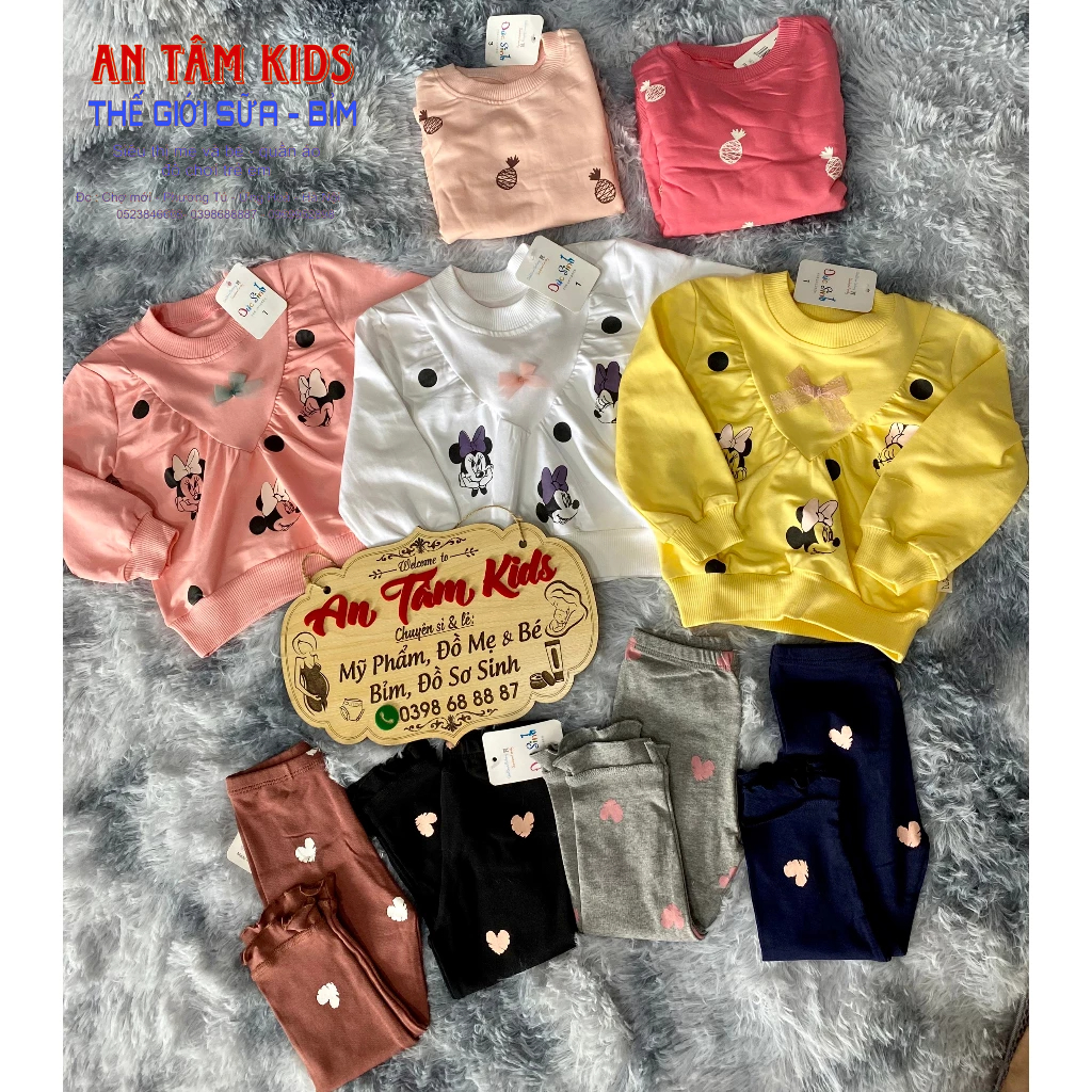 Áo dài tay bé gái MICKEY chấm bi hàng ĐỨC SINH