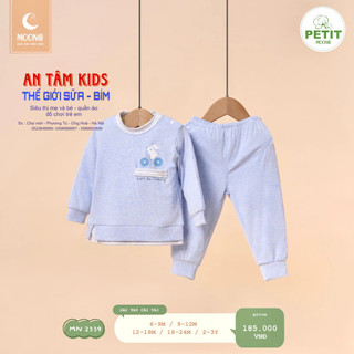 Bộ cài vai dài tay moon@ vải petit cho bé trai/bé gái