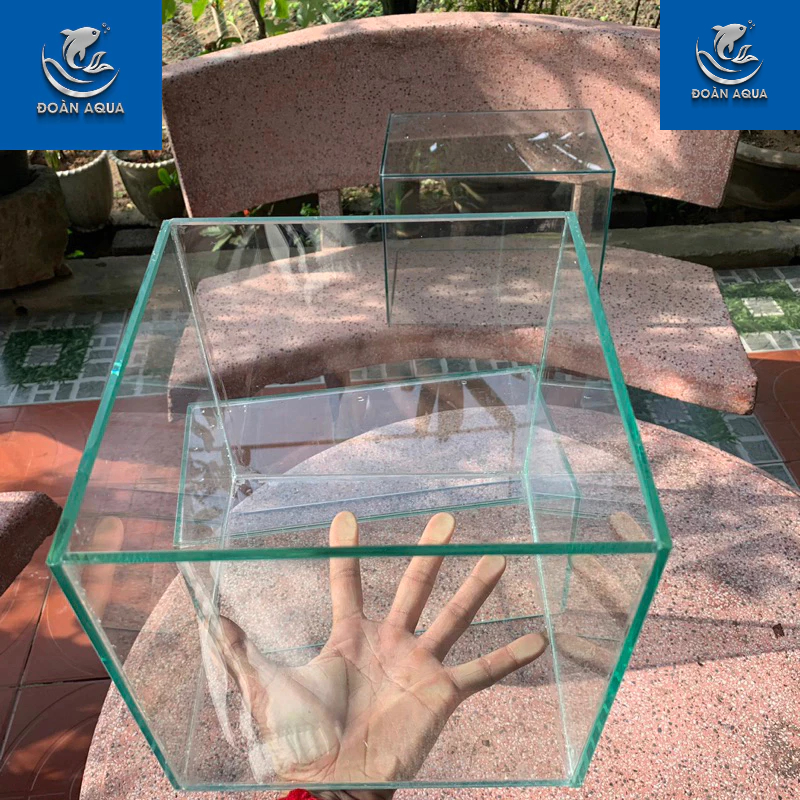 Bể cá mi ni để bàn,20x20x20 dán giấu keo mài vi tính