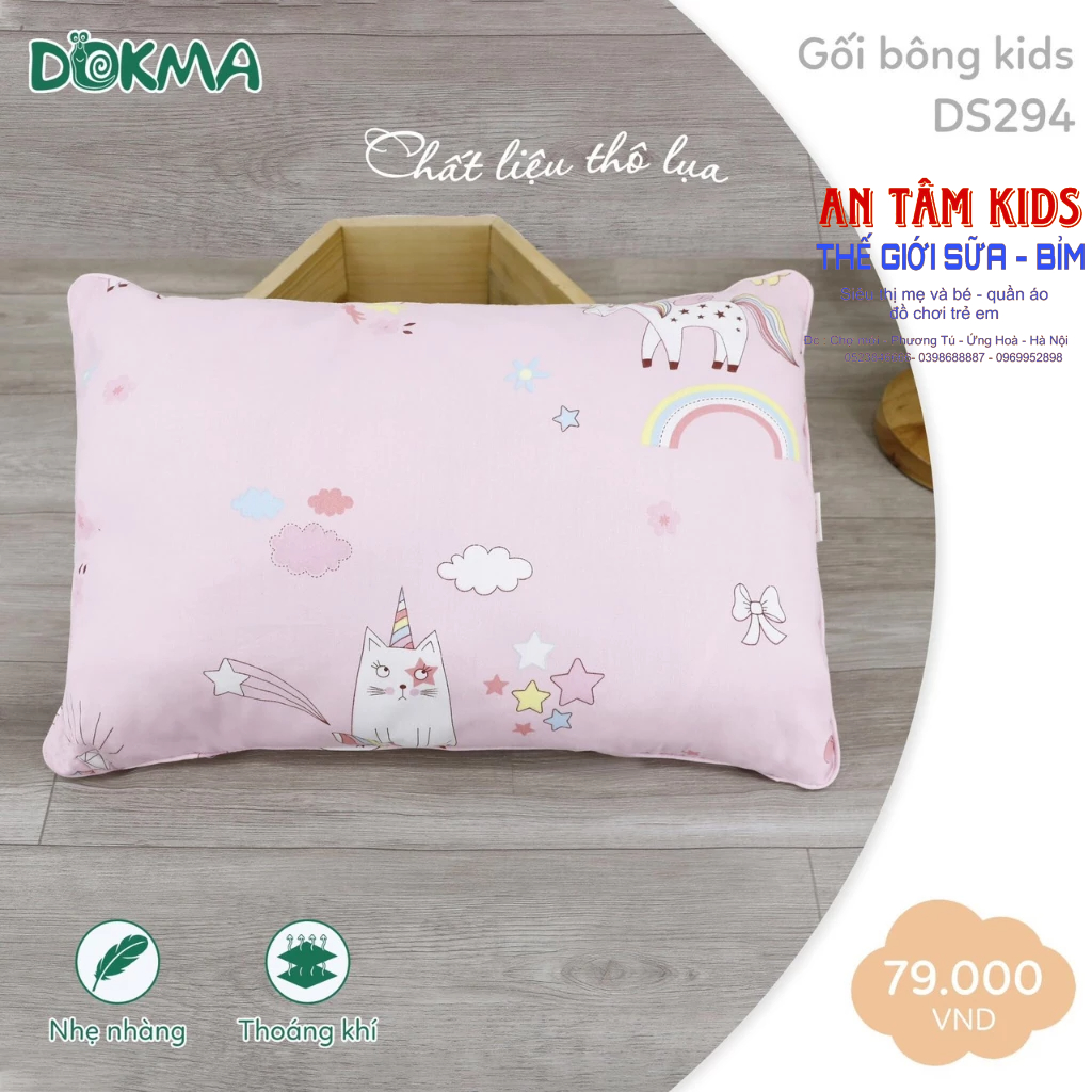 Gối bông kid DS294 Chính hãng Dokma kích thước