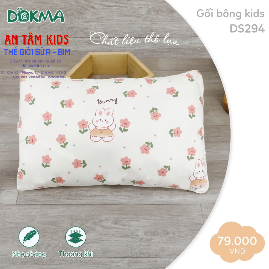 Gối bông kid DS294 Chính hãng Dokma kích thước
